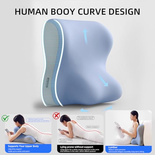 XIACHAN Bed Reading Pillow for Lying Down, Dual-Use Back Support Pillow for Sitting and Lying, Suitable for Reading, Leaning, and Back Support. alleviates Elbow, Neck, and Shoulder Pain. - image 5