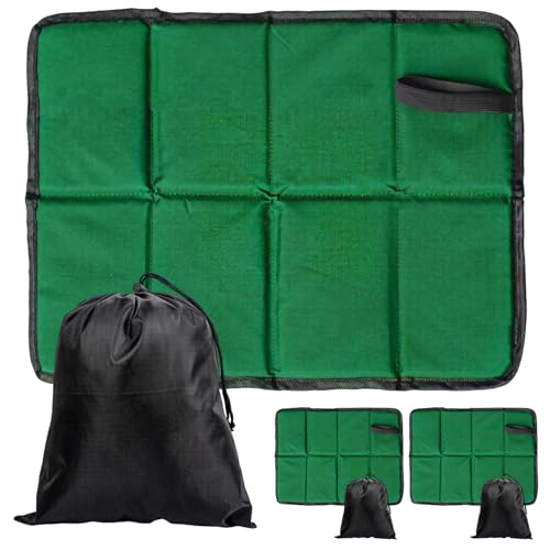 Guidre Pack de 2 cojines de asiento para exteriores, plegables, color verde, térmico, para exteriores, impermeables, para camping, con bolsa de transporte, para senderismo, pícnic, pesca