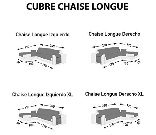 Martina Home Cubre Sofa Chaise Longue Modelo Ribera - Tela - Brazo Derecho - Color Doré - Medida 280 cm. - imagen 2
