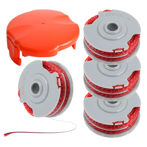 FLY021 Strimmer Spool and FLY060 Spool Cover for Flymo Contour XT Mini Trim Power Trim Multi Trim 1.5mm Double Autofeed Spool Line and Cover (4 spool + 1cover)