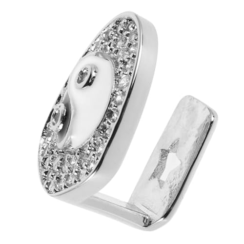 Milisten Single Tooth Grill Cap Silver Hip Hop Dental Jewelry for Men Fashion Mouth Grills Crystal Bling Accessory for Costume and Rapper Style