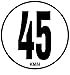 SAFIRMES Sticker 20cm Limitation de Vitesse Autocars Tracteur Poids Lourds 45 KM/H adhésif.