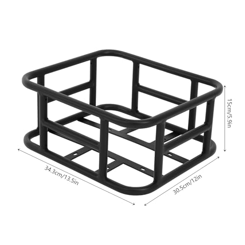 TAPMING Fahrradkorb Hinten Metall, Einfach Zu Installierender Fahrradkorb Hinten mit Gepäckträgerträgern, Für Fahrräder und E-Bikes, Tragkraft 25 kg, Schwarz