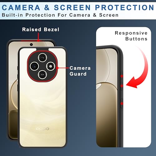 Image of CEDO Backcover for Oppo F31 Pro (5G) | Camera Protection Bump Shockproof Edge | Ultra Hybrid Transparent Acrylic Clear TPU+PC Hard Backcase Cover (Black)