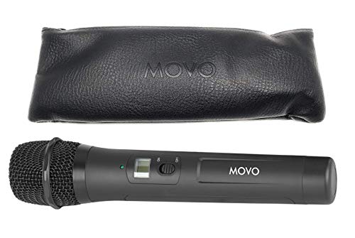 Movo WMX-20 TH Handheld Wireless Microphone with Built-in Transmitter- Cardioid Wireless Mic and 48 Band UHF Transmitter for WMX-20 Wireless System, Receiver Sold Separately- Interview/Reporter Mic