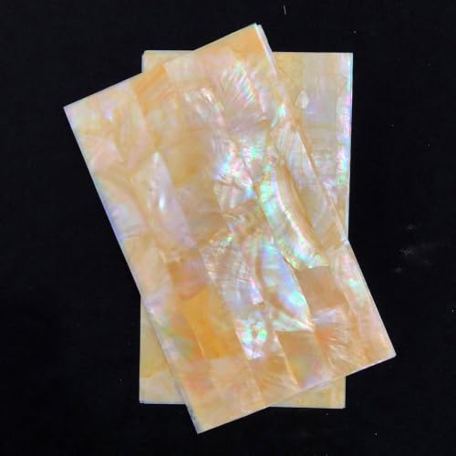 Image of GOMMO Golden Nacre Mother of Pearl Veneer Sheet for Inlay and Overlay | 100% Natural Shell (9.4 inch x 5.5 inch x 0.007 inch)