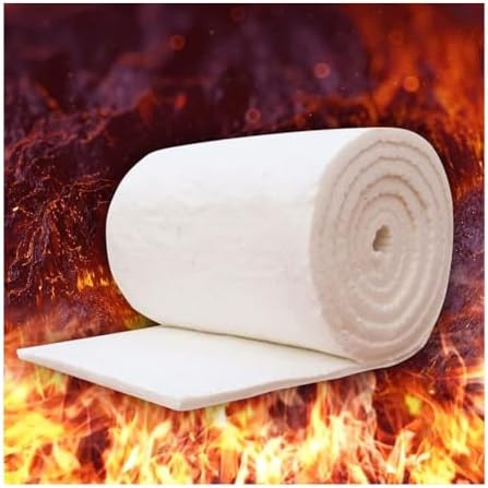 High-Temperature Ceramic Fiber Blanket - 2400°F Fireproof Insulation Baffle, 20mm Thick, Ideal for Pizza Ovens, Kilns, Forges & Pipe Insulation, 61x130cm, White