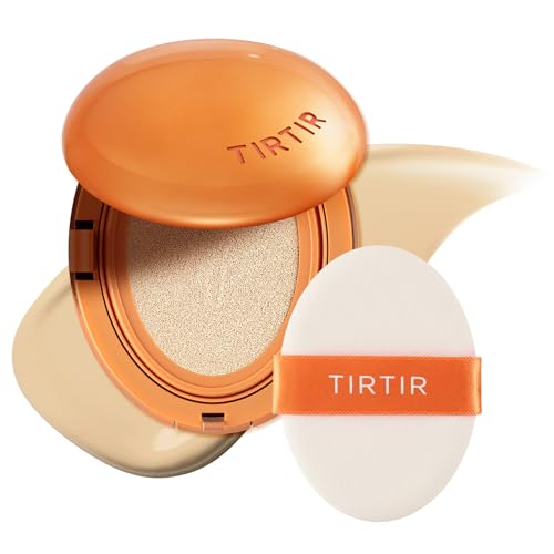 TIRTIR AI-Like Semi-Matte Finish - Up to 72-Hour Medium to Full Coverage Korean BB Cushion Make up Beauty, 21W Natural Ivory, 0.63 oz