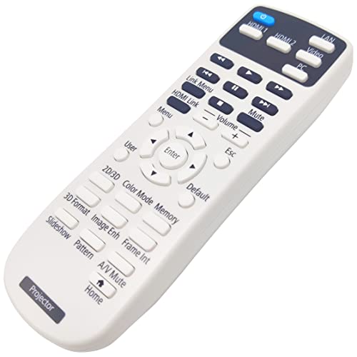 Leankle Controle remoto 1650251 para projetores Epson EH-TW5210, EH-TW5300, EH-TW5350, PowerLite Hom