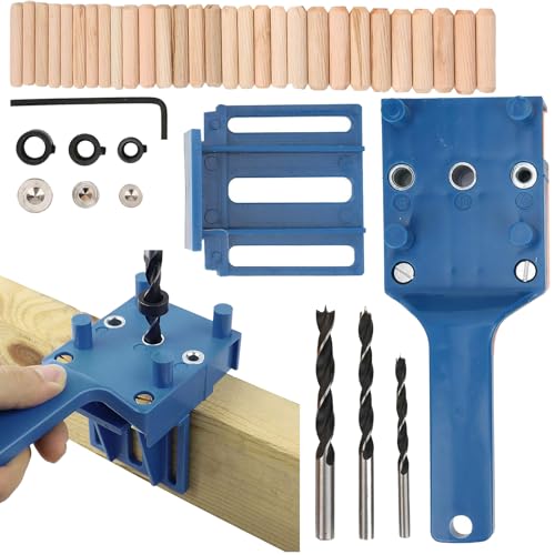 Lista de Kits de carpintería - solo los mejores. 40 44PCS Carpintería Plantilla, Herramientas Carpinteria Con Guia para Taladro, Herramientas de Carpintería con Brocas de 6/8/10 mm, Perfecto para entusiastas de la Carpintería y...