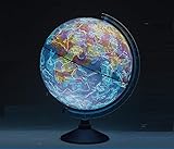 EXERZ Globo terráqueo Iluminado 21cm Con Iluminación LED Sin Cables Día Y Noche - Mapa de Ingles - Mapa físico (Día) - Globo de constelación (Noche) - Aplicación de realidad aumentada iOS