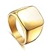 Produktbild Siegelring aus Edelstahl, hochglanzpoliert, schlicht, quadratisch, Punk-Rock, Individualität, Siegelring für Mann und Frau, Schmuck, Gold, 9