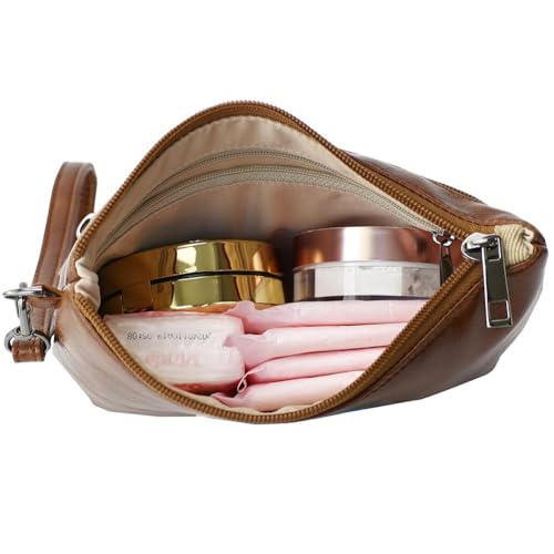 Image of Small Wristlet Wallets for Women, Zip Clutch Bag with Wristlet Pouch, 3-Zipper Original Design