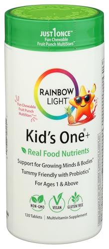 Rainbow Light Multivitamins for Kids, Vitamin B, Zinc & Iron, Prebiotics, Nutri Stars Provides Brain & Nervous System Support, Pineapple Orange, 120 Chewable Tablets Rainbow Light Multivitamins for Kids, Vitamin B, Zinc & Iron, Prebiotics, Nutri Stars Provides Brain & Nervous System Support, Pineapple Orange, 120 Chewable Tablets