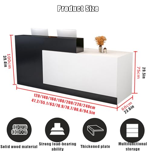 image for LMSYDSS Reception Counter Desk, Front Counter Desk with Lockable Drawe