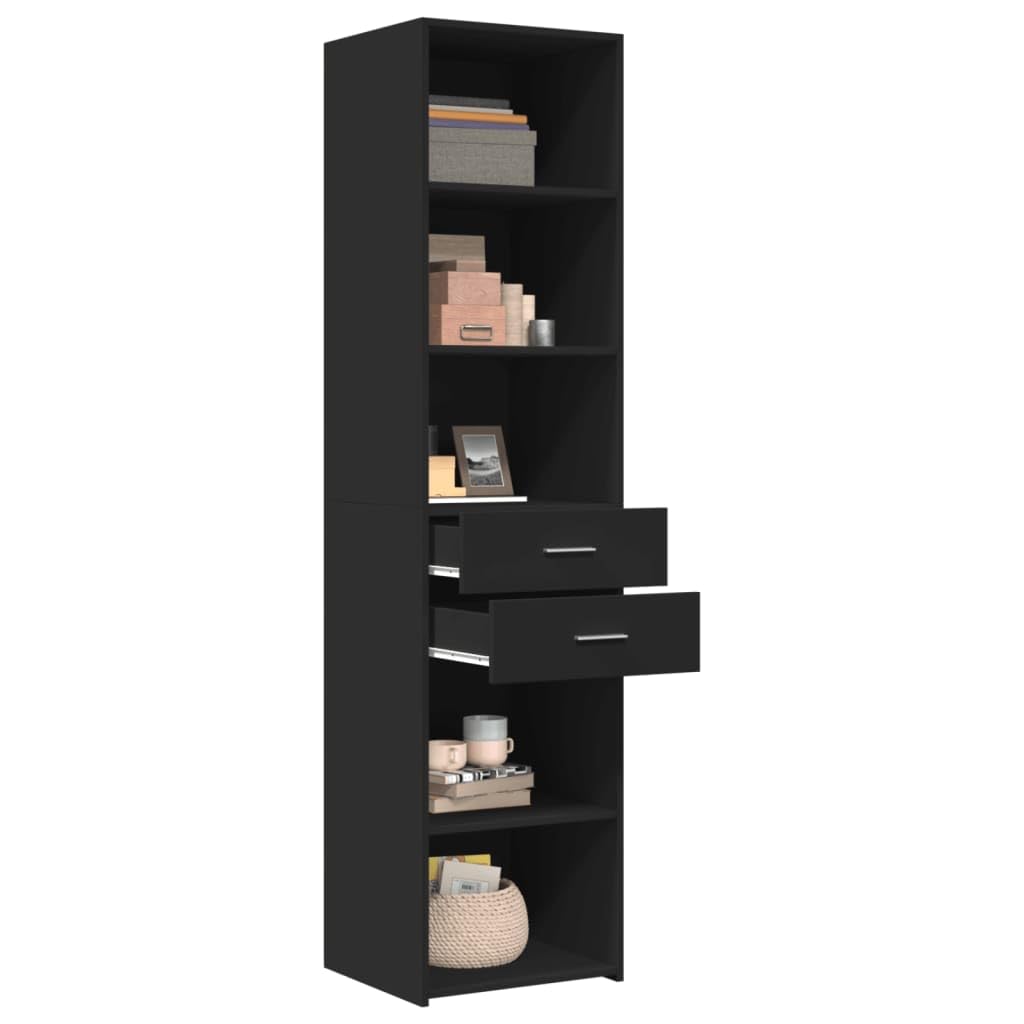 Möbel Wohnaccessoire Highboard Black 45x42.5x185cm Engineered Wood-Furniture