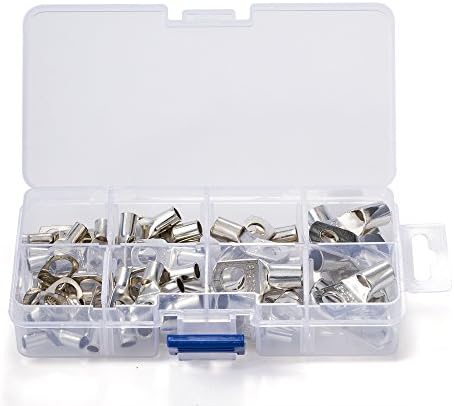 CREATORELE 60pcs Bolt Hole Tinned Copper Terminals Set-Wire terminals Connector Cable lugs Battery SC Terminals Glimpse of Mouth