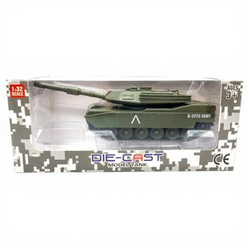 Image of Breatoi 1:32 Scale Military Battle Tank Toy - B-3772 Type Plastic Army Tank with Rotating Turret, Realistic Military Vehicle for Kids Ages 3+