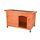 TRIXIE wetterfestes und aufklappbares Hundehaus natura Hundehütte Classic Flachdach, L: 116 × 82 × 79 cm, braun- 39553