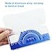 Moicstiy 4 Pcs Triangular Scale Ruler Set, Aluminum Alloy Triangular Ruler Set, Metal Drafting Ruler for Students, Draftsman (Blue)
