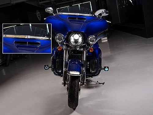 Street Glide Windscreen Ra-diant Trim Led Light Fit for 2014+ Harley Touring (Chrome Windshield Trim, Smoke Lens, Running Light/Turn Signal) by Advanblack - Used condition - Image 8