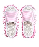 Volicph Putz-Hausschuhe mit Reinigender Abnehmbare Hausschuhe Mikrofaser-Sohle Bodenreinigung Slippers Staubtuch Hausschuhe Mop-Schuhe Putzschuhe