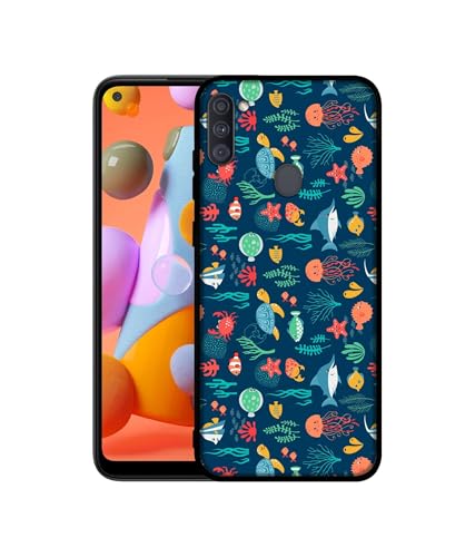Image of Aquarium Texture Design Premium 2D Printed Metal Back Case Cover for Samsung Galaxy A11 4G / M11 4G