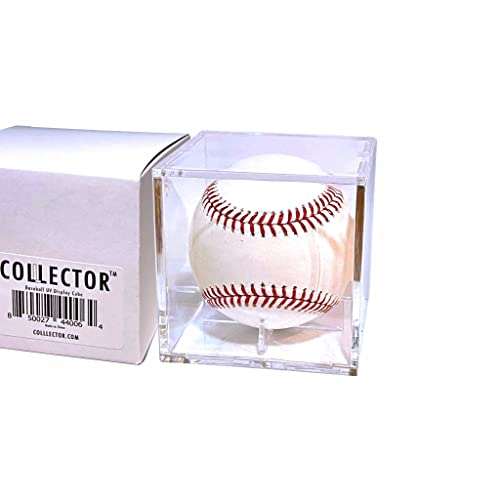 Colllector Baseball Ball Cube | Uv Protected Acrylic Baseball Holder Square Clear Box | Memorabilia Showcase Autograph Ball Protector | Baseball Gift For Boys, Kids & Fans | Fits Official Size Ball #TOP4