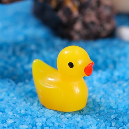 Anevous 12 Stück Mini Enten Harz, Kleine Enten Miniatur, Mini Duck Figuren Harz, Small Duck Zum Basteln, Enten Figuren Dekoration für DIY Fischbecken, Aquarien verwendet, Bonsai,Gelb