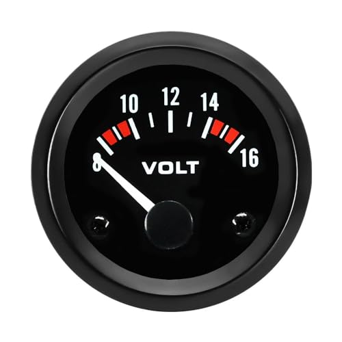 ETOPARS Voiture Jauge de Tension Moteur 2 52mm Voltmètre Jauge Véhicule Tension Pointeur Manometre Blanc Lumière Indicateur Voltmètre Testeur Instruments Volt