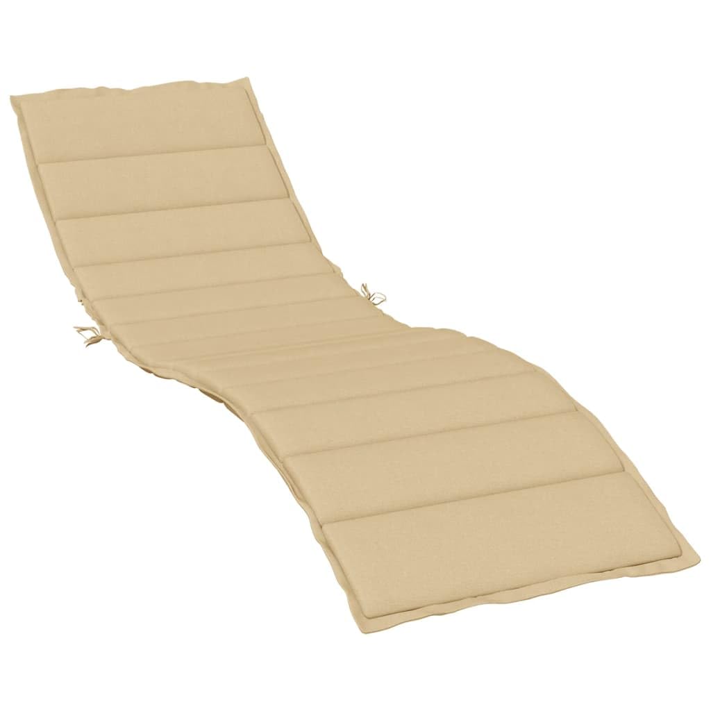 vidaXL Cojín para Tumbona Tela Beige Melange 200x50x4 cm, cojín de Exterior, cojín Asiento de jardín, cojín para Muebles de jardín, cojín de jardín