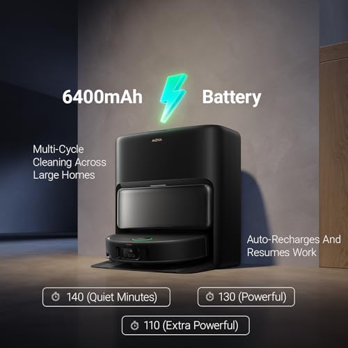 Image of Mova V50 Ultra Complete Robot Vacuum Cleaner with 24,000 Pa Suction, Thermal DuoSolution Floor Wash, Lift Navigation & Obstacle Crossing up to 6 cm - Black