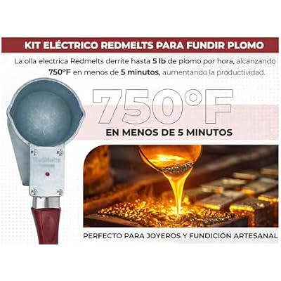 Lead Melting Pot Electric for Fishing Mold Kit, Fast-Melting Lead Pot and Lead Smelter Pot, 5-Pound Capacity, for Fishing Weights Molds & Bullet Casting Molds, Designed in USA