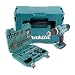 Produktbild Makita DHP 453 ZJ Akku Schlagbohrschrauber 18V 42Nm im Makpac + 100 tlg, Bit, Bohrer & Steckschlüssel Set - ohne Akku, ohne Ladegerät