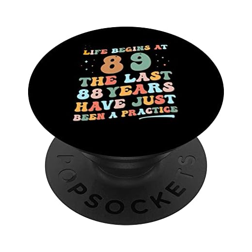 89 cumpleaños Hombre Mujer 2023 Funny Groovy Life Begins at 89 PopSockets PopGrip Intercambiable