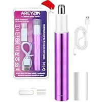 Painless Nose Hair Trimmer for Women Rechargeable 2025 Upgrade Nose Trimmer Ladies Noses Hair Trimmer Dual Edge Blades with IPX7 Waterproof,Powerful Motor,Easy Cleansing,Purple