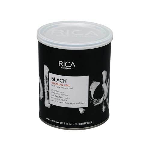 Image of Rica Black Brazilian Stripless Painless Hair Removal Wax For Men & Women| Quick & Easy Tan Removal Waxing For Face, Armpit & Bikini Areas| 800 gm, Pack of 1