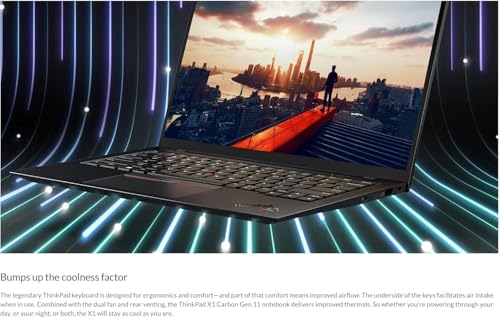 Image of Lenovo Gen 11 ThinkPad X1 Carbon Laptop with Intel Intel Core i7-1365U vPro Processor, 14 inch WUXGA 100% sRGB 400 nits Touchscreen, 32 GB LPDDR5 1 TB SSD, Fingerprint, Backlit KB, Windows 11 Pro
