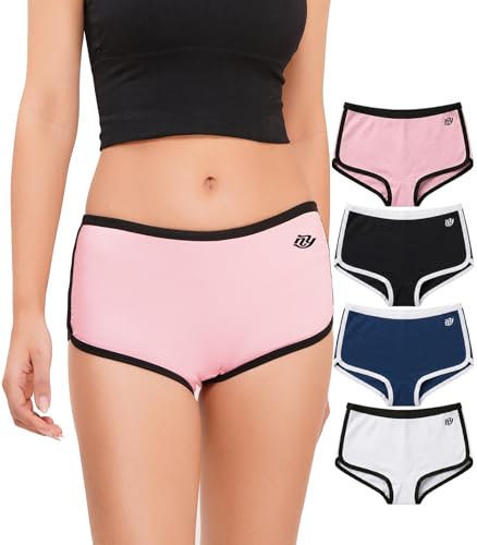 Image of NICSY Panty for Women Girls Ladies Underwear Comfortable Breathable Cotton Side Cut Hipster Ladies Panties Stretch Boxer Brief