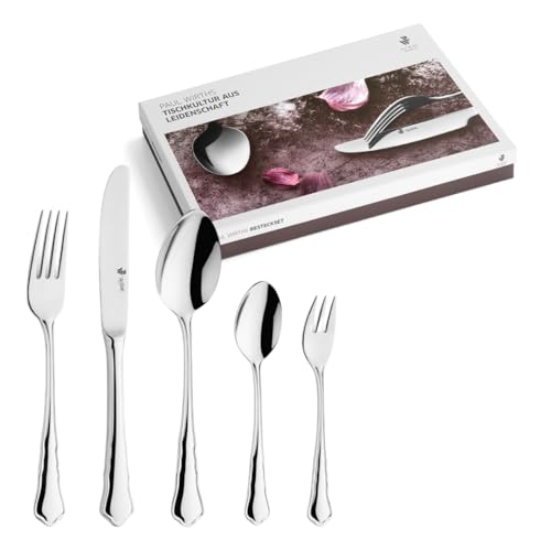PW Paul Wirths CHIPPENDALE 7700 Besteck Set für 6 Personen, Essbesteck 30 teilig, Edelstahl poliert & rostfrei, spülmaschinenfest, Tafelbesteck mit Besteckkasten…