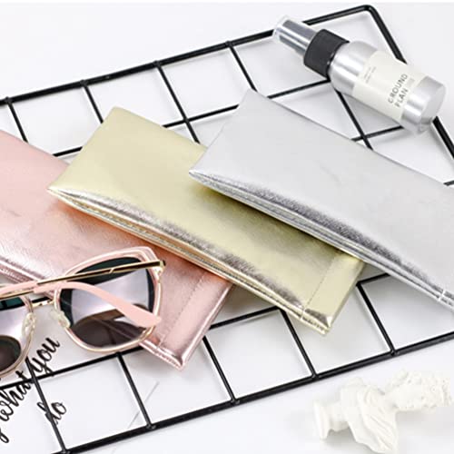 FOMIYES 4 peças de óculos de sol portátil, bolsa de óculos de sol para óculos de couro PU Capa de óc