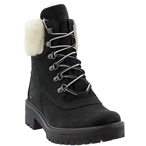 Timberland Timberland Womens Courmayeur Valley Shearling-Lined Black Nubuck Boot - 6