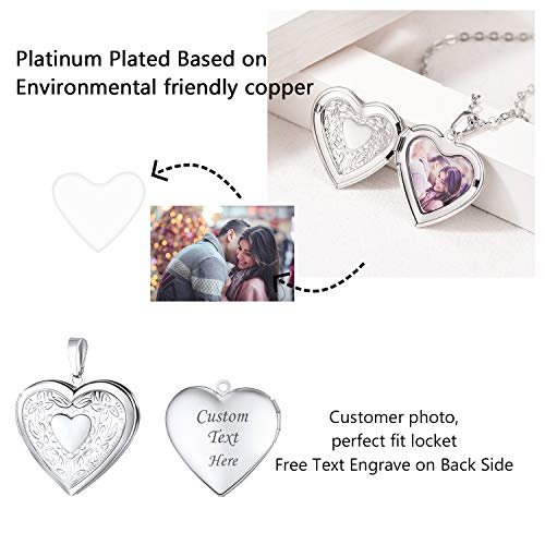 Women-Girls-Locket-Necklace-Platinum-18K-Gold-Photo-Lockets-that-Hold-PictureChain-20-Inch-Personalized-Gift-Custom-Love-Heart-Image-Necklaces
