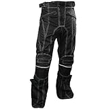 Xelement B4406 Men's Black Advanced X-Armored Tri-Tex White Stitched Fabric Motorcycle Pants - 36