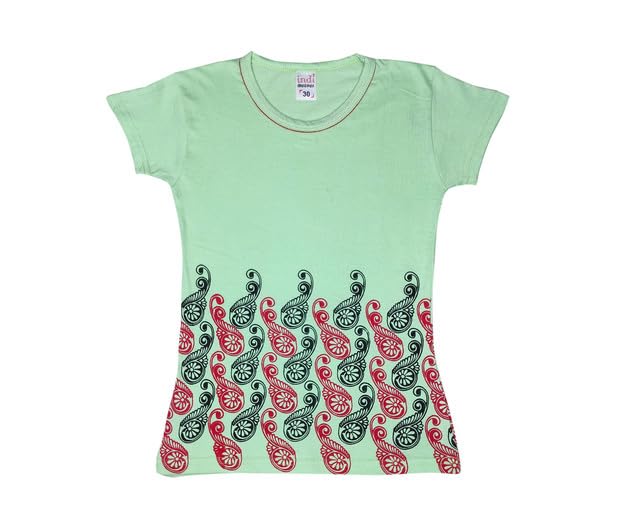 Girls Cotton Printed Half Sleeves Tshirts Summer (Pack of 3) Yellow::Green::Bottle Green 2