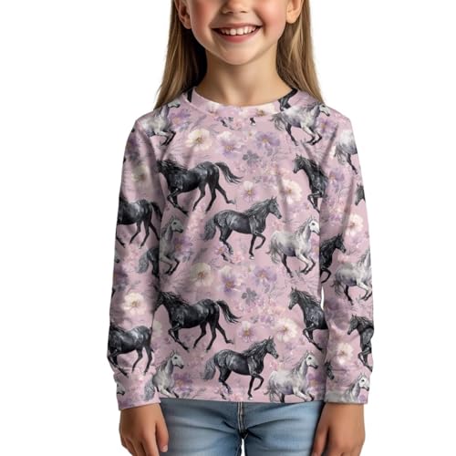 Image of WELLFLYHOM Long Sleeve T-Shirt for Boys Girls 3-16 Years Old Tee Tops Crewneck Pullover Shirts Fall Outfits