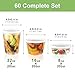 Dipoo 60 Sets (120-Piece) Deli Containers with Lids, 32/16/8 oz X 20 Set Each, Leak-Proof & BPA Free Airtight Takeout Plastic Food Storage Containers for Soup, Freezer/Microwave/Dishwasher Safe