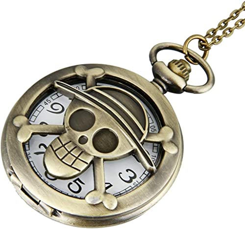 Image of AUGEN Premium Pocket Watch Metal Keychain Skull Retro Vintage for Gifting With Key Ring Anti-Rust (Pack Of 1)
