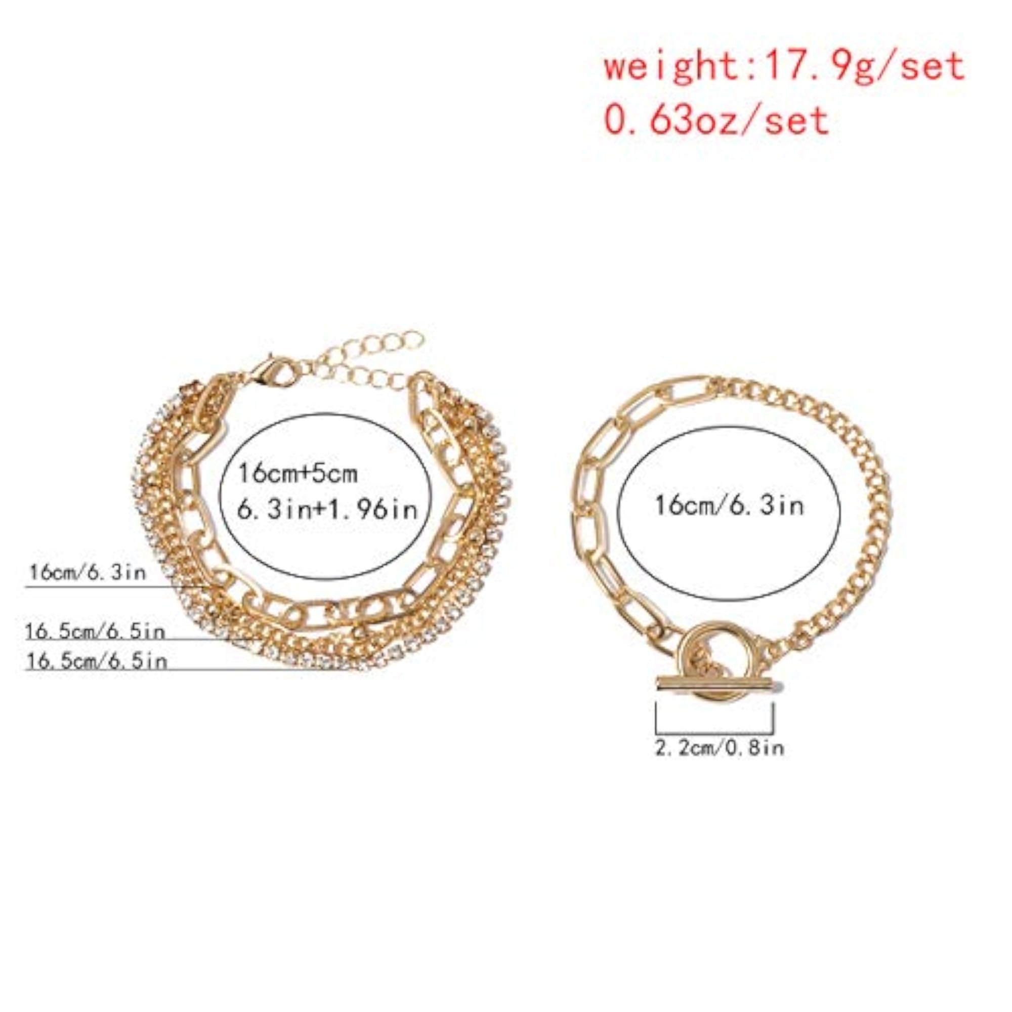 Women's Multilayer Chunky Chain Lock Pendant Bracelet