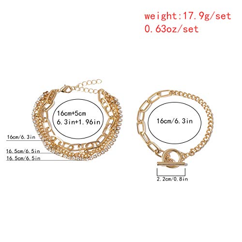 Gold Bracelets for Women Dainty Boho Stackable Bracelet Set Gold Chunky Layered Link Bangle for Women3